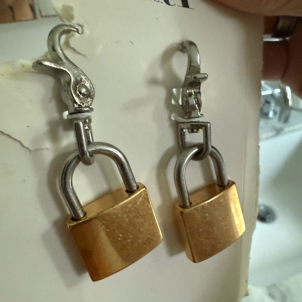 Zara Two-Tone Padlock Earrings nwt